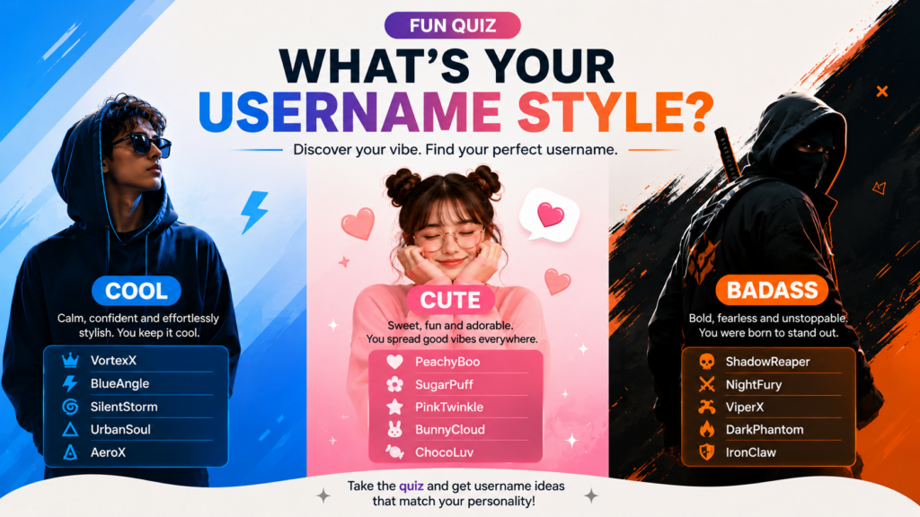 cool vs cute vs badass username