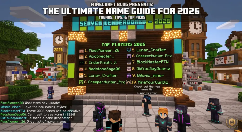 Minecraft Gamers Names: 500+ Cool, Unique & Pro Ideas Minecraft gamers names 2026 - cool and unique Minecraft usernames
