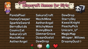 1000+ Cute Minecraft Usernames & Adorable Name Ideas for 2026 Cute Minecraft Usernames for Girls