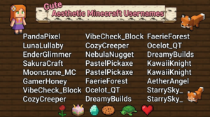 1000+ Cute Minecraft Usernames & Adorable Name Ideas for 2026 Cute Aesthetic Minecraft Usernames