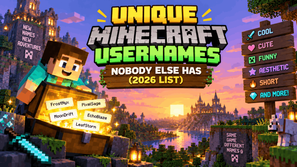 Unique Minecraft Usernames (2026 List)