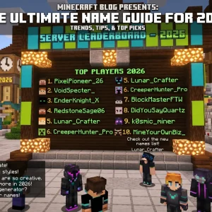 Minecraft gamers names 2026 - cool and unique Minecraft usernames
