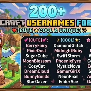 200+ Minecraft Usernames for Girls (Cute, Cool & Unique)